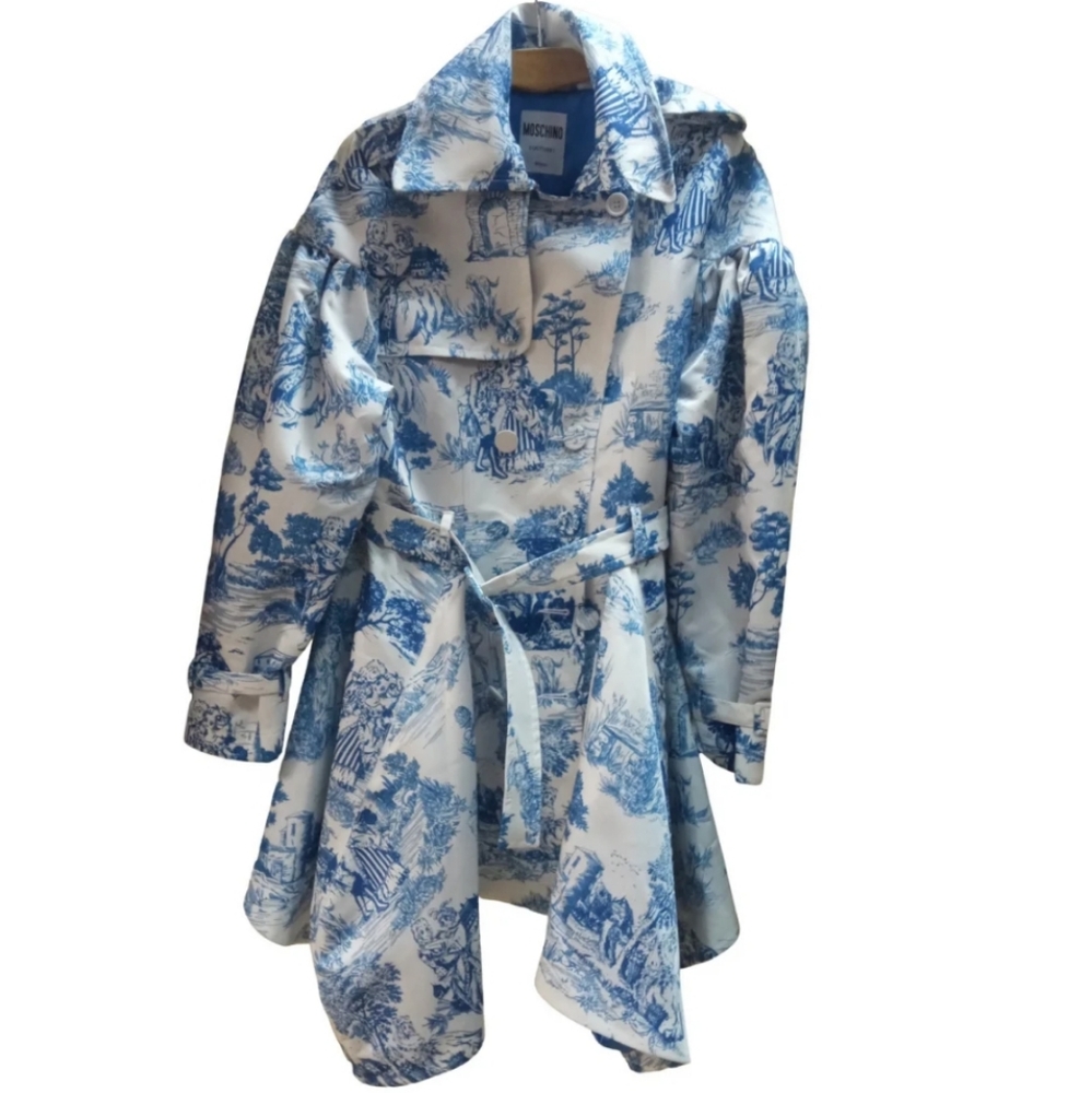 Moschino Blue Print Dress Coat - Picture 7 of 9